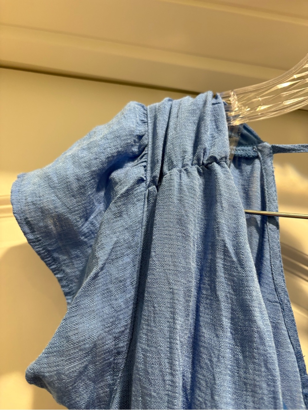 Blue Ruffle Sleeve Dress - Picture 3 of 6